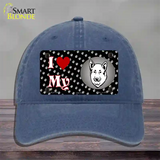 I Love My Akita Novelty License Plate Hat Unconstructed Cotton / Navy