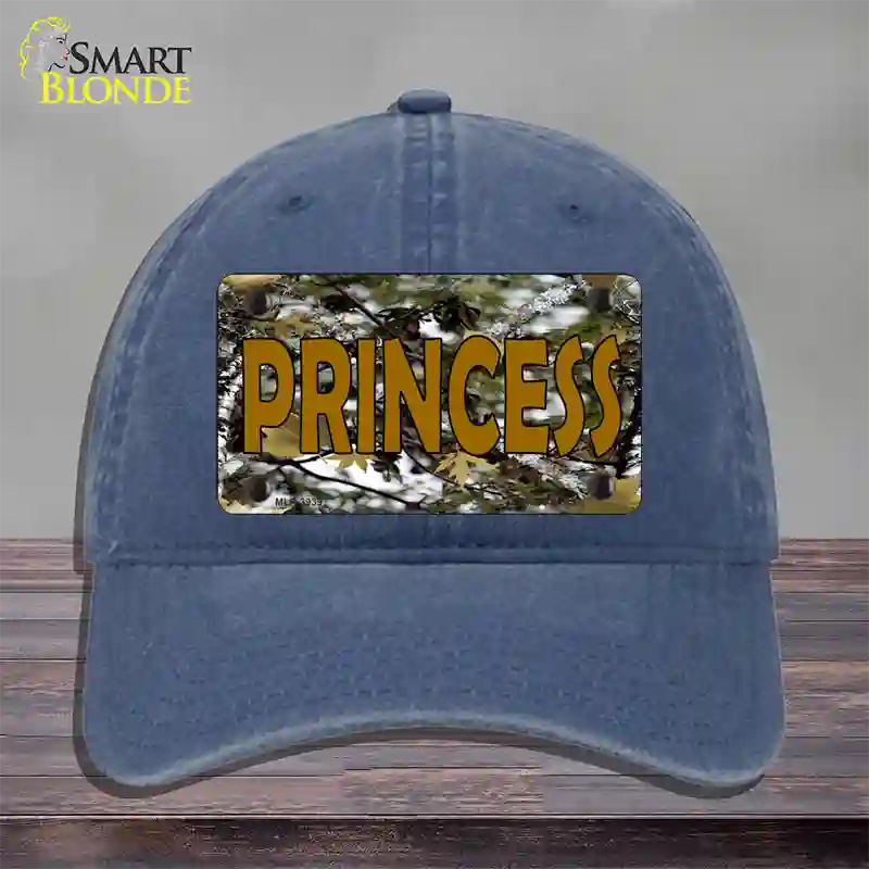 Princess Camouflage Novelty License Plate Hat Unconstructed Cotton / Navy