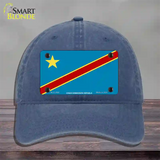 Congo Democratic Republic Flag Novelty License Plate Hat Unconstructed Cotton / Navy