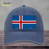 Iceland Flag Novelty License Plate Hat Unconstructed Cotton / Navy
