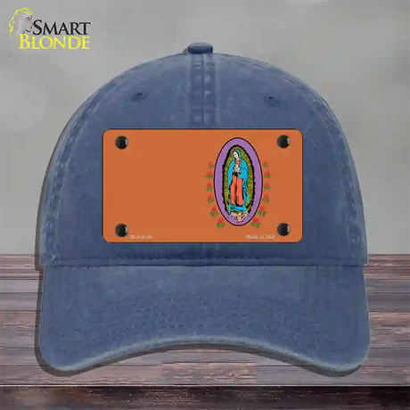 Virgin Mary Copper Novelty License Plate Hat Unconstructed Cotton / Navy