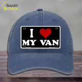I Love My Van Black Novelty License Plate Hat Unconstructed Cotton / Navy