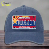 Arizona Centennial Bullhead City Novelty License Plate Hat Unconstructed Cotton / Navy