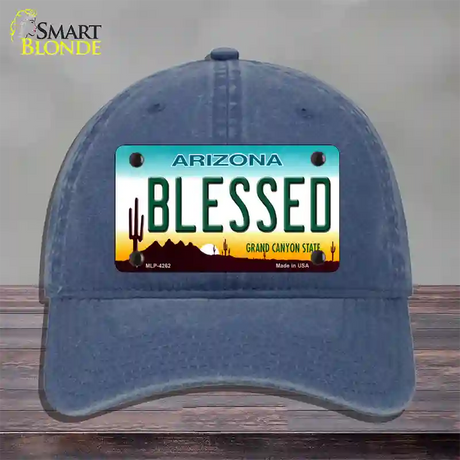 Blessed Arizona Novelty License Plate Hat Unconstructed Cotton / Navy