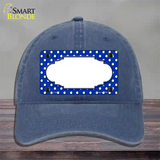 Scallop Blue White Polka Dot Novelty License Plate Hat Unconstructed Cotton / Navy