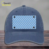 Light Blue Polka Dot Novelty License Plate Hat Unconstructed Cotton / Navy