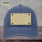 Gold Polka Dot Novelty License Plate Hat Unconstructed Cotton / Navy