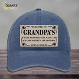 Welcome To Grandpas Novelty License Plate Hat Unconstructed Cotton / Navy