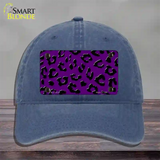 Purple Black Cheetah Novelty License Plate Hat Unconstructed Cotton / Navy