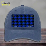 Blue Black Houndstooth Novelty License Plate Hat Unconstructed Cotton / Navy