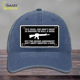 Aint About Shooting A Deer Novelty License Plate Hat Unconstructed Cotton / Navy
