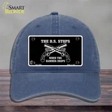 The BS Stops Novelty License Plate Hat Unconstructed Cotton / Navy
