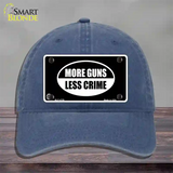 More Guns Less Crime Novelty License Plate Hat Unconstructed Cotton / Navy