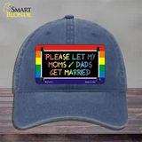 Please Let My Moms And Dads Novelty License Plate Hat Unconstructed Cotton / Navy