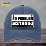No Problem Novelty License Plate Hat Unconstructed Cotton / Navy