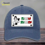 Italian Stallion Novelty License Plate Hat Unconstructed Cotton / Navy