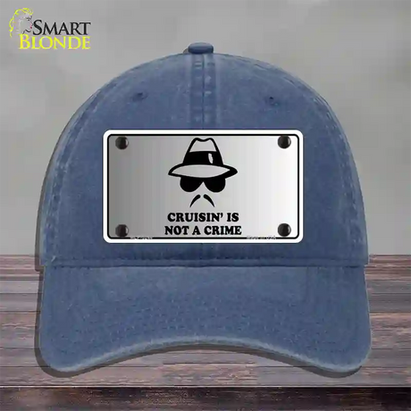 Cruisin Is Not A Crime Novelty License Plate Hat Unconstructed Cotton / Navy