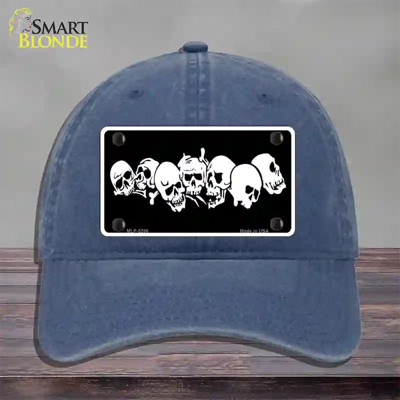 Skulls Novelty License Plate Hat Unconstructed Cotton / Navy
