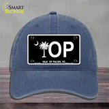 IOP Isle of Palms Black Novelty License Plate Hat Unconstructed Cotton / Navy