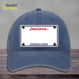 Louisiana Sportsman Blank Plate Novelty License Plate Hat Unconstructed Cotton / Navy