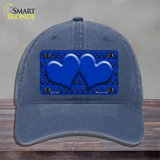 Blue Black Anchor Blue Heart CenterNovelty License Plate Hat Unconstructed Cotton / Navy