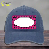Pink Black Anchor Scallop Center Novelty License Plate Hat Unconstructed Cotton / Navy