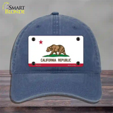 California State Flag Novelty License Plate Hat Unconstructed Cotton / Navy