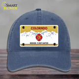 Denver Fire Fighter Novelty License Plate Hat Unconstructed Cotton / Navy