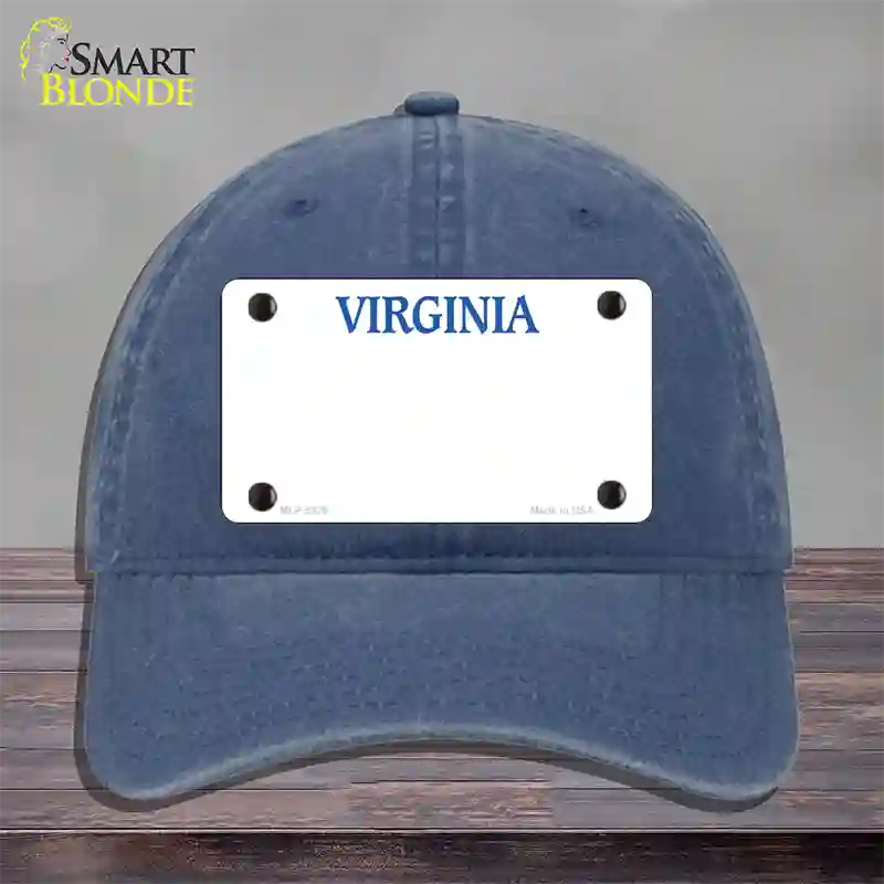 Virginia Old Dominion Blank Novelty License Plate Hat Unconstructed Cotton / Navy