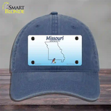 Missouri Show Me Blank Novelty License Plate Hat Unconstructed Cotton / Navy