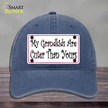 My Grandkids Are Cuter Novelty License Plate Hat Unconstructed Cotton / Navy