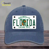 Florida Sunshine State Novelty License Plate Hat Unconstructed Cotton / Navy