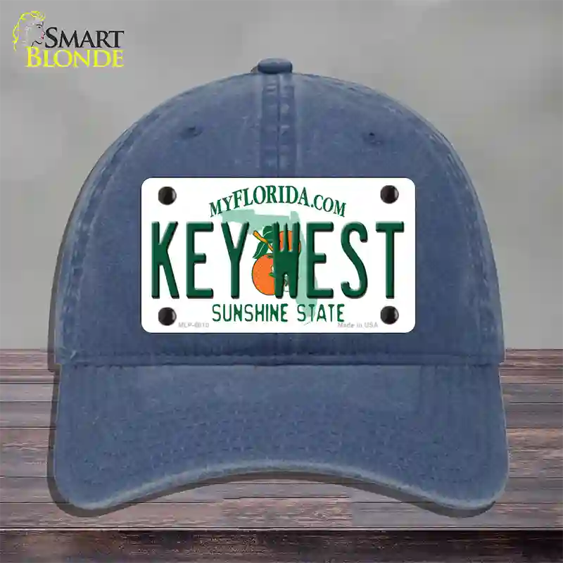 Key West Florida Novelty License Plate Hat Unconstructed Cotton / Navy