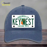 Key West Florida Novelty License Plate Hat Unconstructed Cotton / Navy