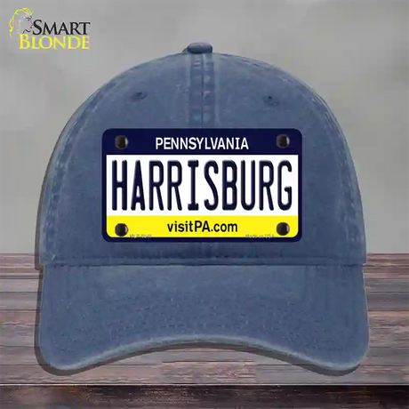 Harrisburg Pennsylvania State Novelty License Plate Hat Unconstructed Cotton / Navy