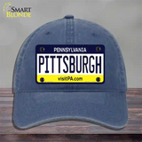 Pittsburgh Pennsylvania State Novelty License Plate Hat Unconstructed Cotton / Navy