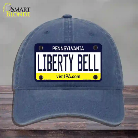 Liberty Bell Pennsylvania State Novelty License Plate Hat Unconstructed Cotton / Navy