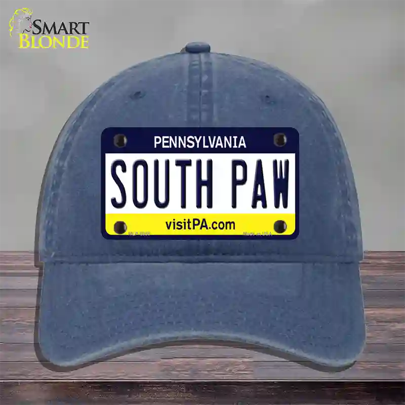 South Paw Pennsylvania State Novelty License Plate Hat Unconstructed Cotton / Navy