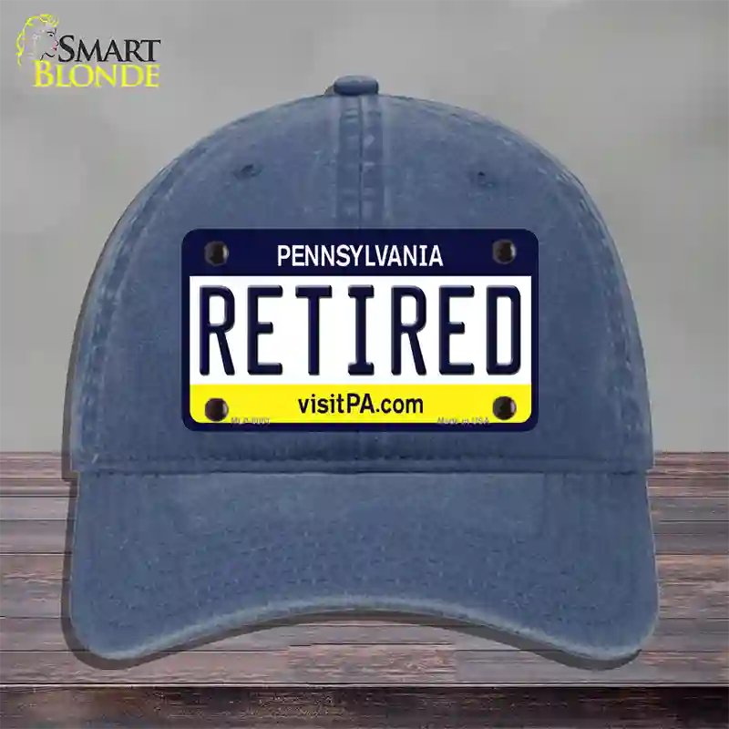 Retired Pennsylvania State Novelty License Plate Hat Unconstructed Cotton / Navy