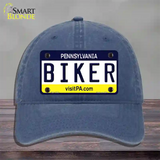 Biker Pennsylvania State Novelty License Plate Hat Unconstructed Cotton / Navy