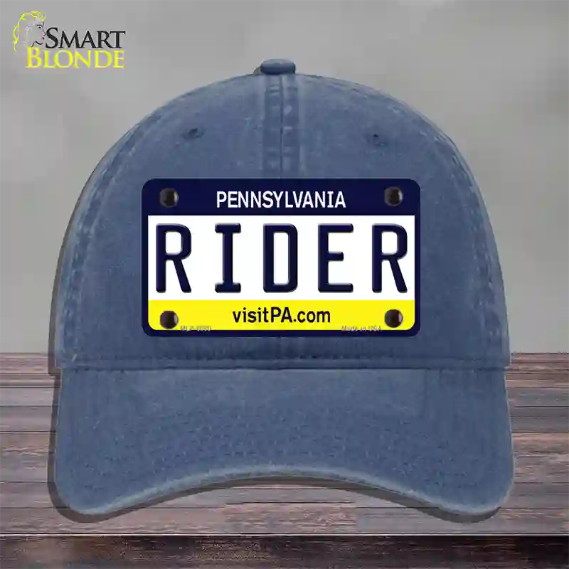 Rider Pennsylvania State Novelty License Plate Hat Unconstructed Cotton / Navy