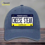 Cheese Steak Pennsylvania State Novelty License Plate Hat Unconstructed Cotton / Navy