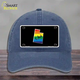 Utah Rainbow Novelty License Plate Hat Unconstructed Cotton / Navy