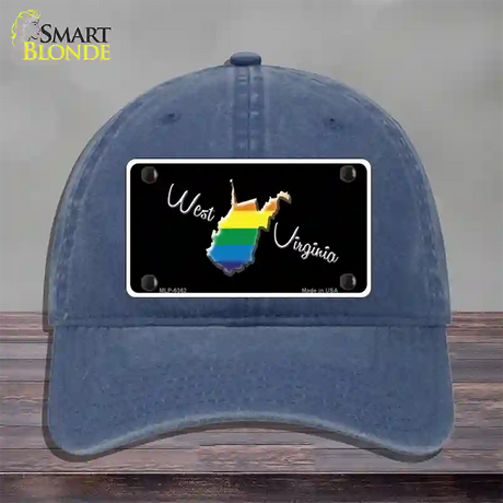 West Virginia Rainbow Novelty License Plate Hat Unconstructed Cotton / Navy