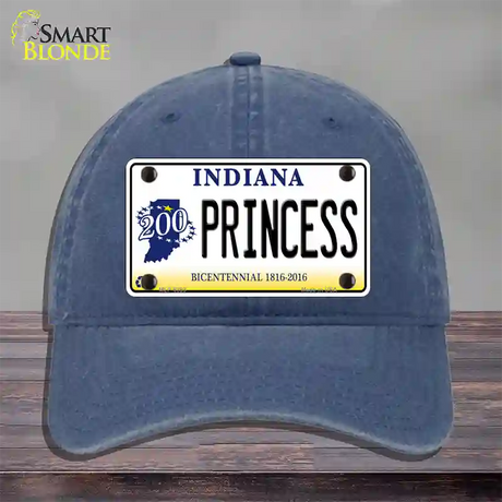 Princess Indiana Novelty License Plate Hat Unconstructed Cotton / Navy