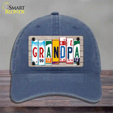 Grandpa Wood License Plate Art Novelty License Plate Hat Unconstructed Cotton / Navy