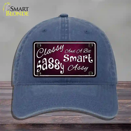 Classy Sassy Novelty License Plate Hat Unconstructed Cotton / Navy
