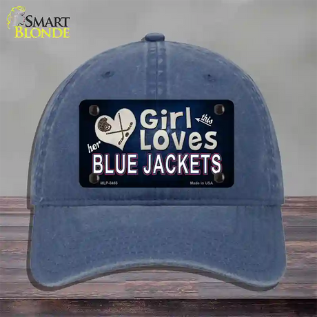 This Girl Loves Her Blue Jackets Novelty License Plate Hat Unconstructed Cotton / Navy