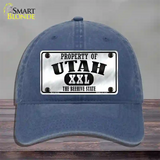 Property Of Utah Novelty License Plate Hat Unconstructed Cotton / Navy