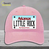Little Rock Arkansas Novelty License Plate Hat Unconstructed Cotton / Pink